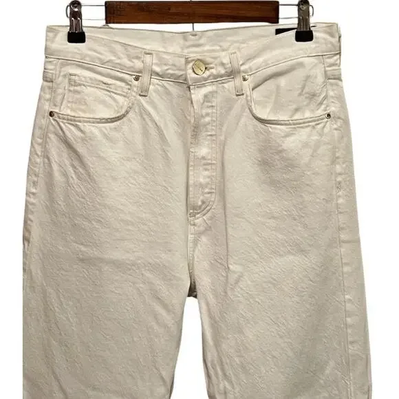 Goldsign Myra Straight Leg High Rise Jean Calla White Womens Size 27 - Picture 3 of 9